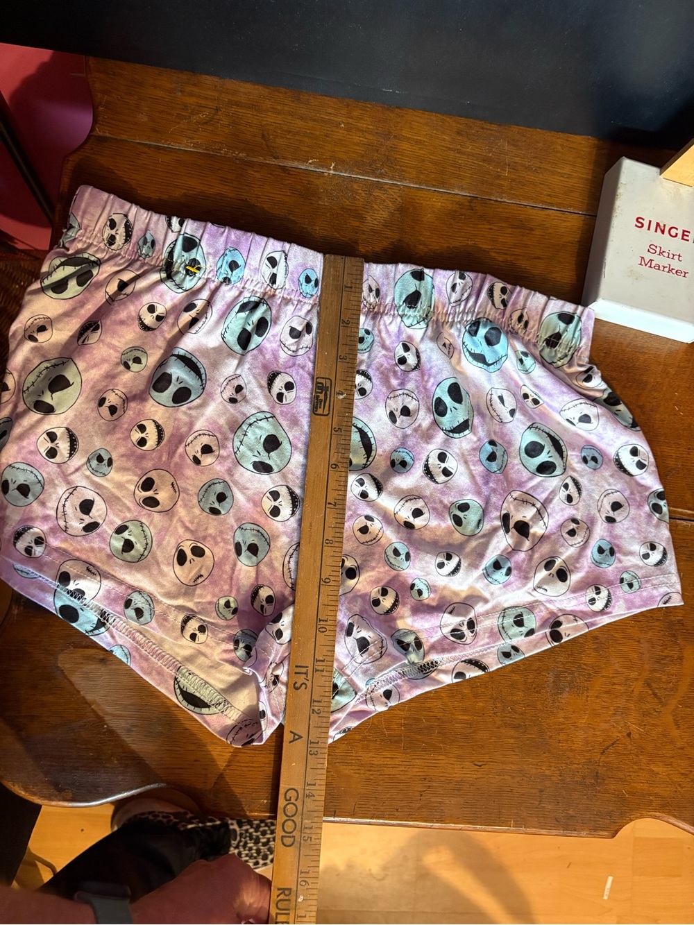 Disney Purple Tie-Dye skull  Face Lounge Shorts
